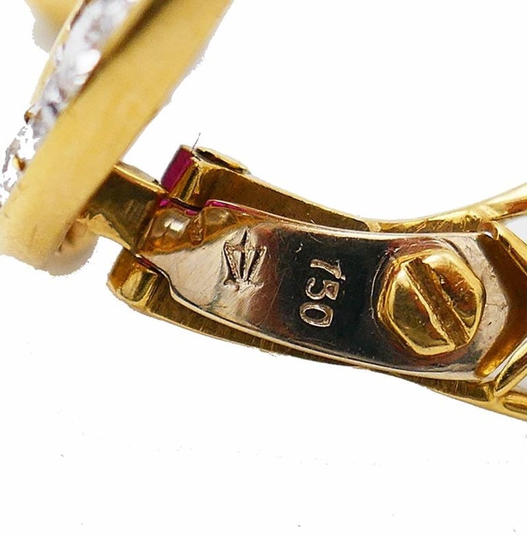 Vintage Ruby Diamond 18k Yellow Gold Earrings - 9