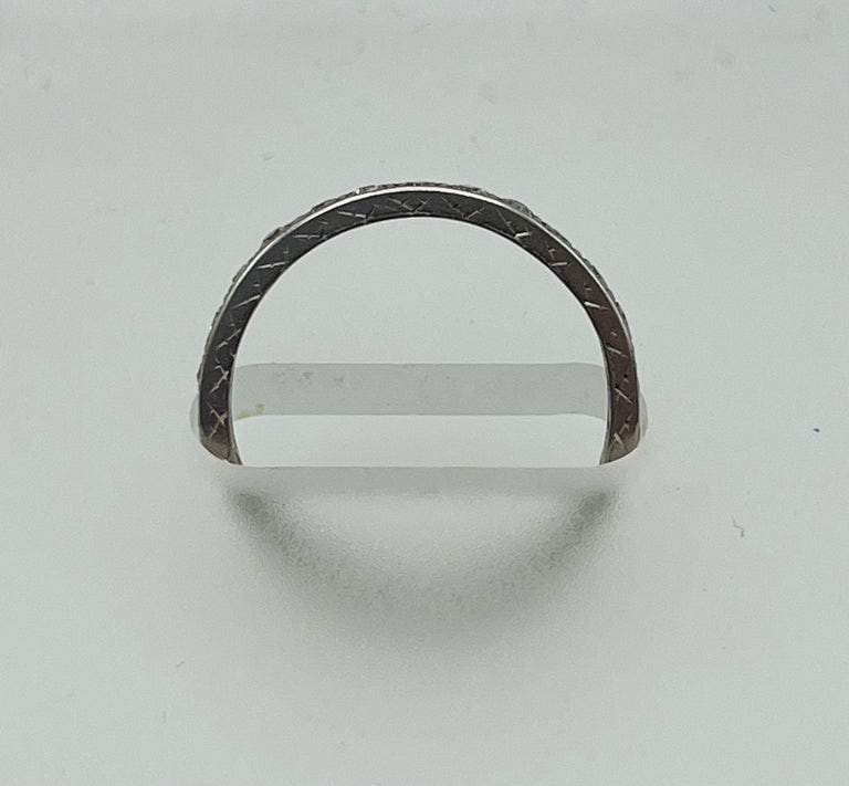 Art Deco 0.26 Carat Diamond Platinum Band Ring - 3