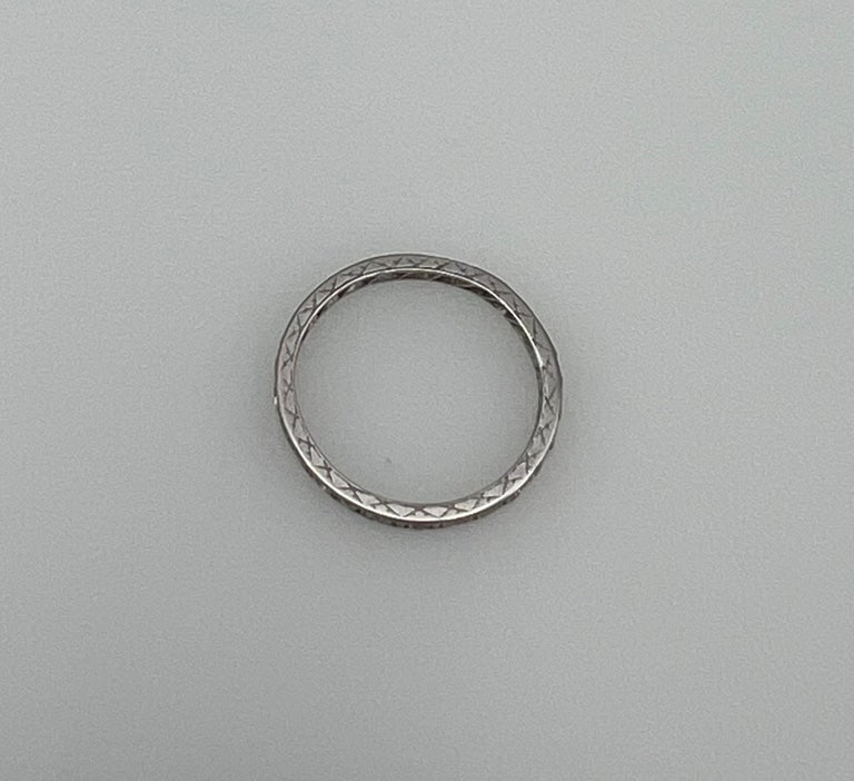 Art Deco 0.26 Carat Diamond Platinum Band Ring - 8