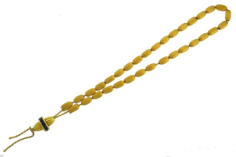 Vintage 22k Yellow Gold Sapphire Islamic Prayer Beads - 4