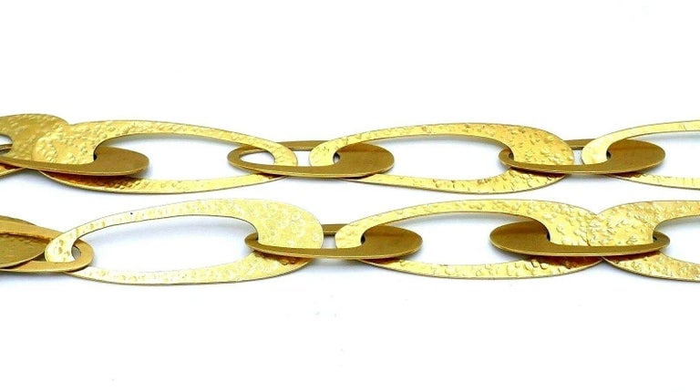 Vintage 14k Yellow Gold Flat Link Necklace - 2