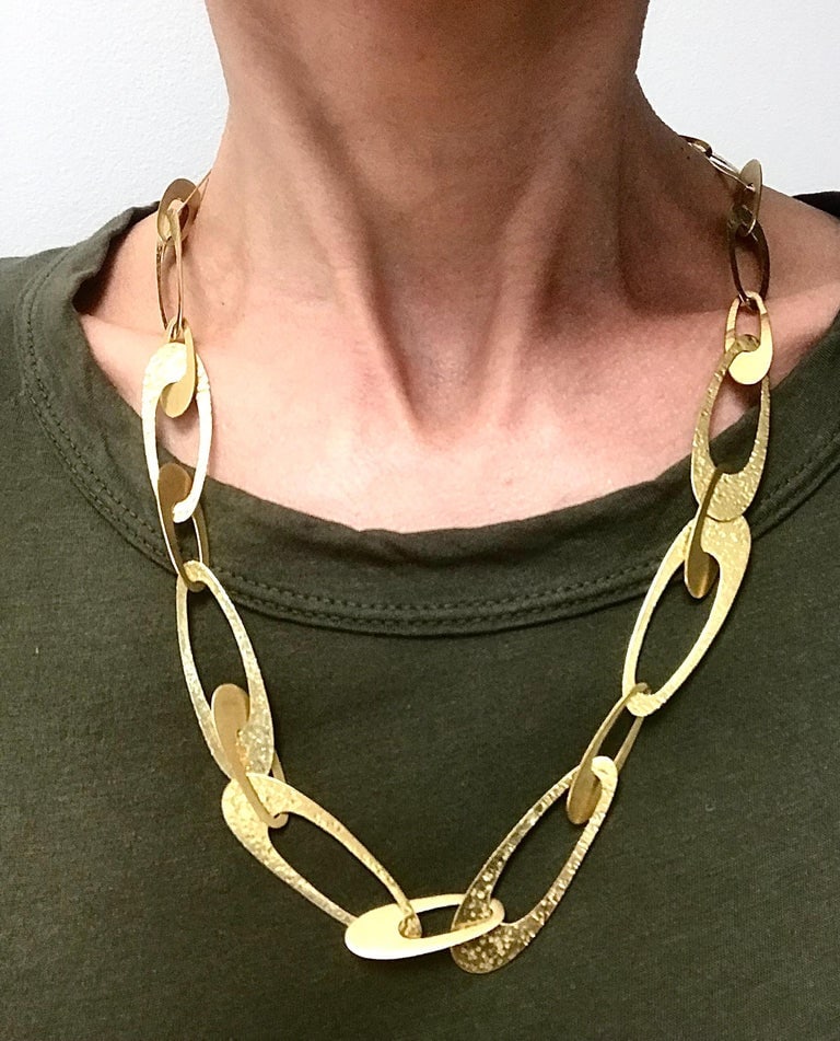 Vintage 14k Yellow Gold Flat Link Necklace - 3