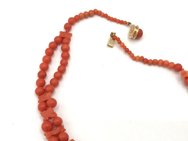 Antique Carved Coral Necklace - 5