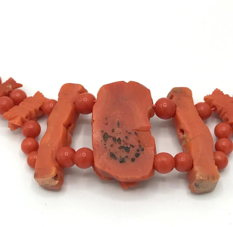 Antique Carved Coral Necklace - 8
