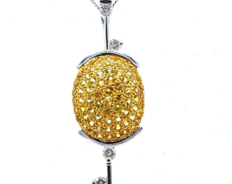 Vintage Platinum Gold Gemstones Golf Club Necklace - 2