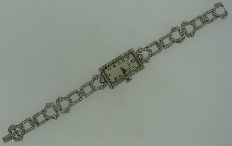 Van Cleef & Arpels Ladies Art Deco Wristwatch Platinum Diamond Manual Wind - 4