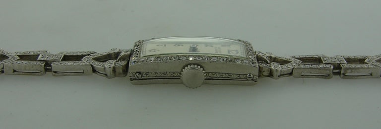 Van Cleef & Arpels Ladies Art Deco Wristwatch Platinum Diamond Manual Wind - 5