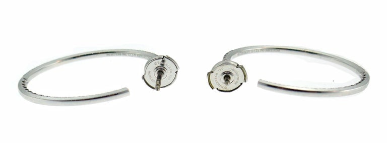 Tiffany & Co. Diamond White Gold Hoop Earrings - 3