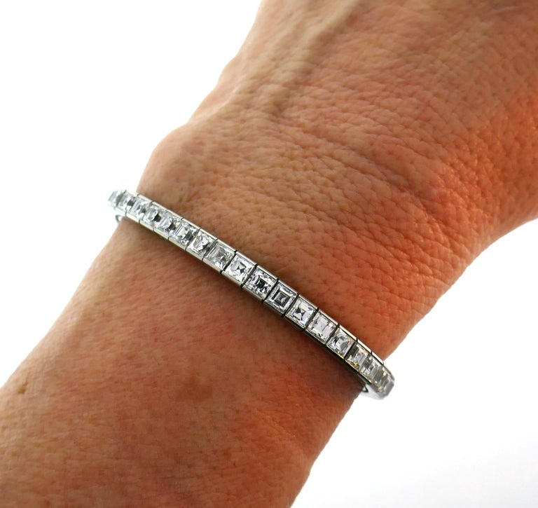 Tiffany & Co. Diamond Platinum Tennis Line Bracelet, 1950s - 2