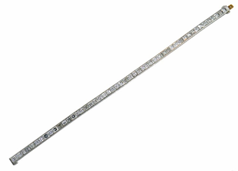 Tiffany & Co. Diamond Platinum Tennis Line Bracelet, 1950s - 4