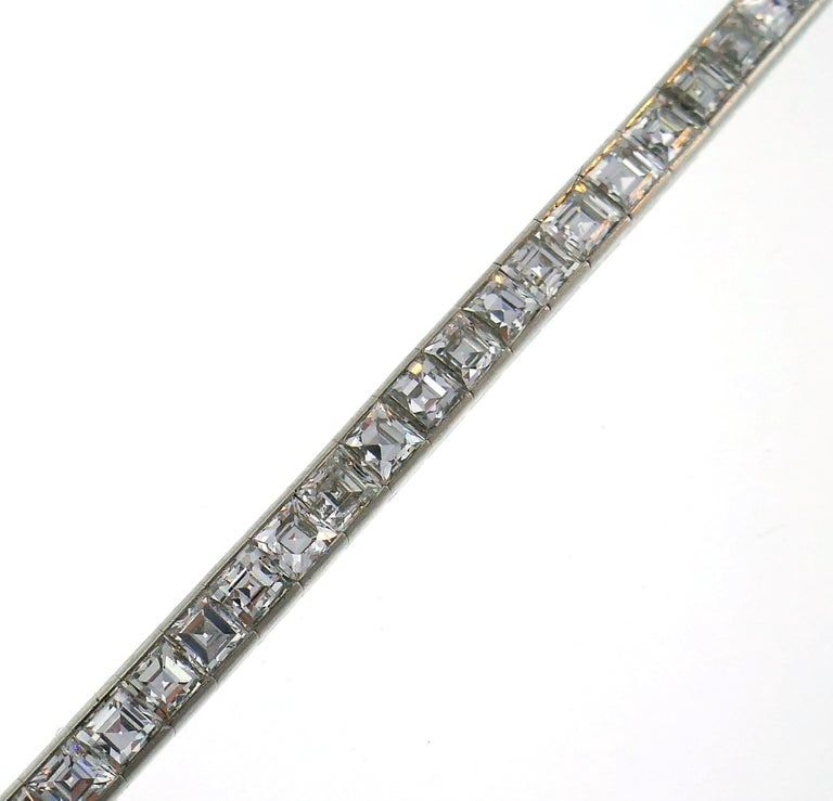 Tiffany & Co. Diamond Platinum Tennis Line Bracelet, 1950s - 5