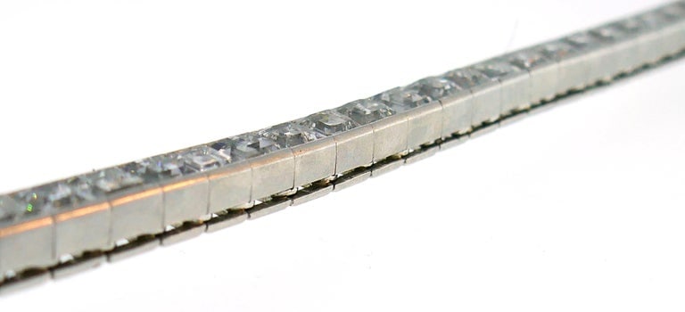 Tiffany & Co. Diamond Platinum Tennis Line Bracelet, 1950s - 6
