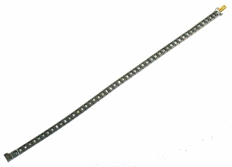 Tiffany & Co. Diamond Platinum Tennis Line Bracelet, 1950s - 7