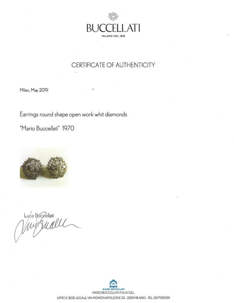 Buccellati Diamond White Gold Earrings - 7