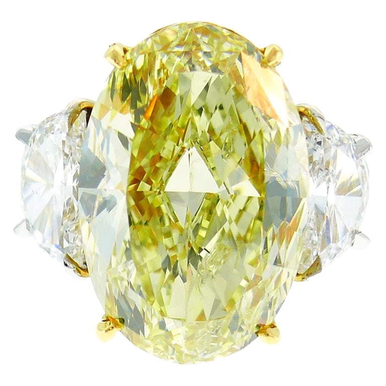 8.47 Carat Fancy Yellow Diamond GIA Platinum Ring Solitaire (1 of 10)