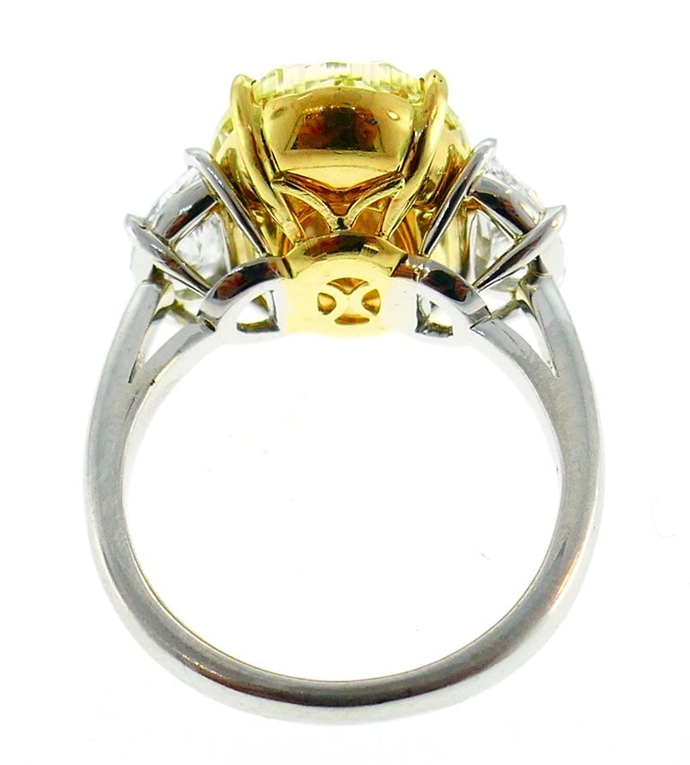8.47 Carat Fancy Yellow Diamond GIA Platinum Ring Solitaire - 8