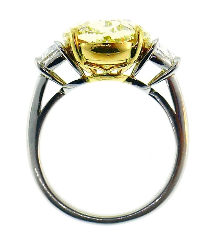 8.47 Carat Fancy Yellow Diamond GIA Platinum Ring Solitaire - 9