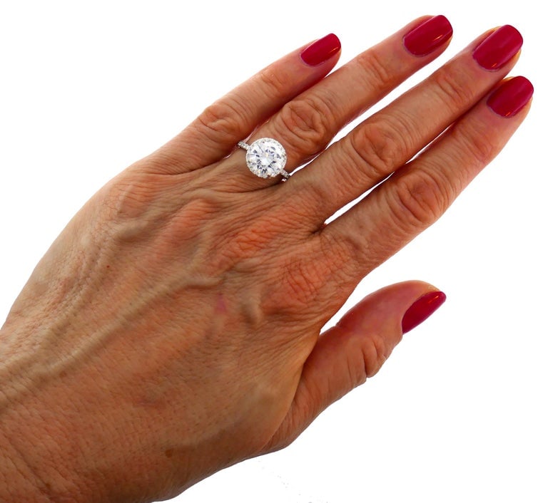3.01 Carat Diamond G SI1 GIA White Gold Ring - 7