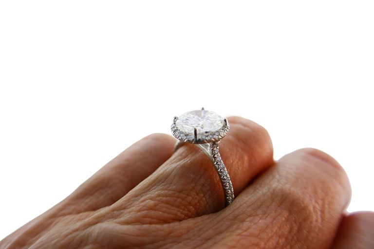 3.01 Carat Diamond G SI1 GIA White Gold Ring - 8
