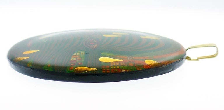 Hundertwasser Wood Lacquer Pendant - 3