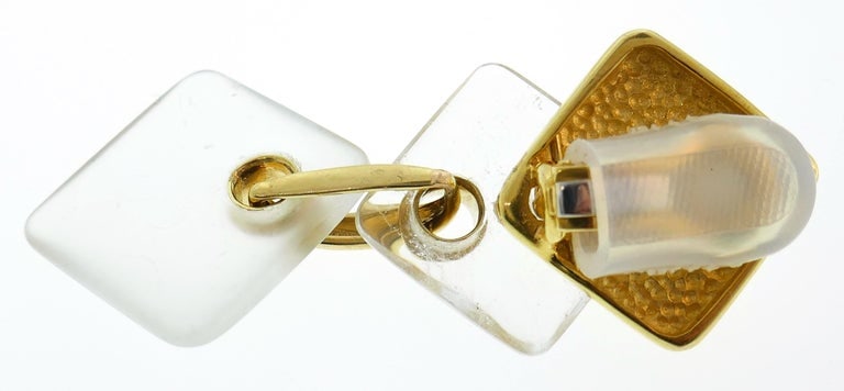 Aldo Cipullo Rock Crystal Yellow Gold Earrings - 6