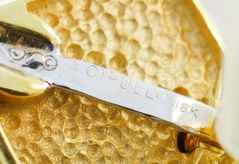 Aldo Cipullo Rock Crystal Yellow Gold Earrings - 7