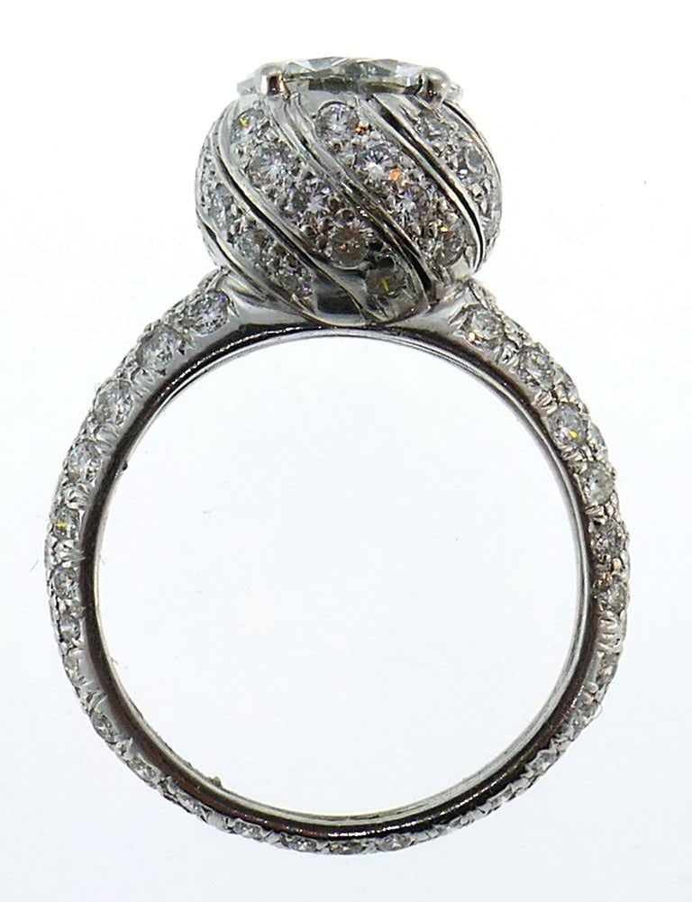 Tiffany & Co. Schlumberger Diamond Platinum Buds Ring 1.63-carat E VS2 GIA - 3