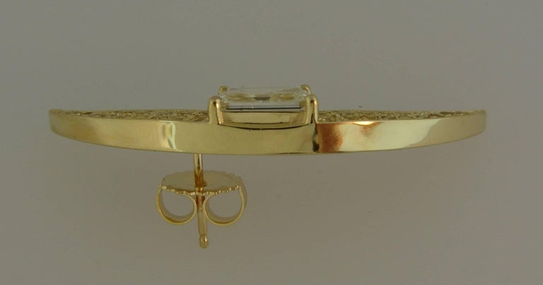 Fancy Yellow Diamond Gold Earrings - 5