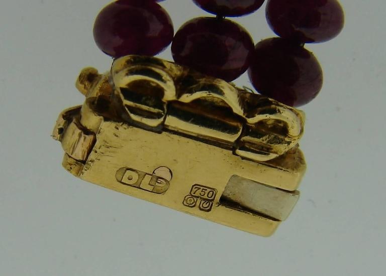 Vintage Boucheron 18k Yellow Gold Lady's Wristwatch Diamond Ruby Quartz - 9