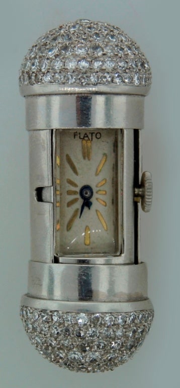 FLATO Platinum and Diamond Travel Watch - 2