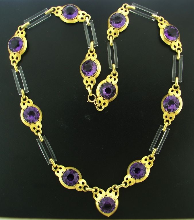 Vintage Cartier Necklace Yellow Gold Amethyst Horn - 3