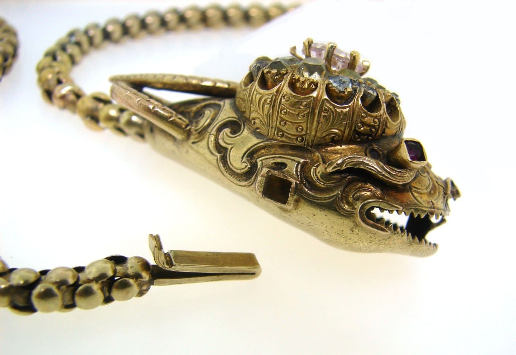 Antique Natural Fancy Color Diamond Snake Necklace - 7