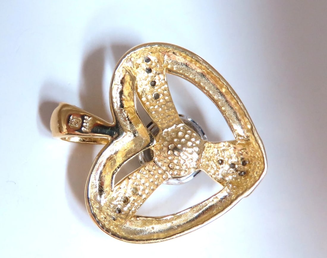 .40ct Natural Diamond Heart Pendant Flush Mount 14kt - 2