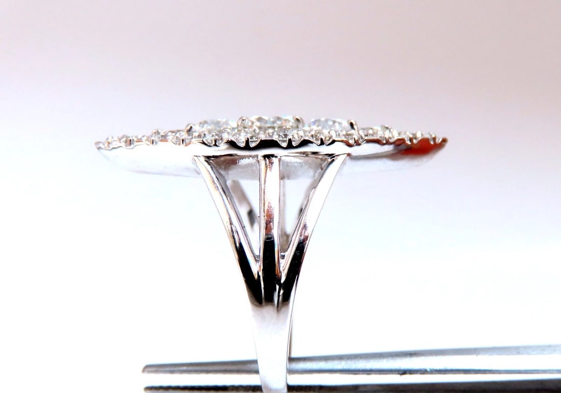 GIA Certified 4.42ct Natural Round Diamond Ring 18kt Marquise Cluster Glam - 2