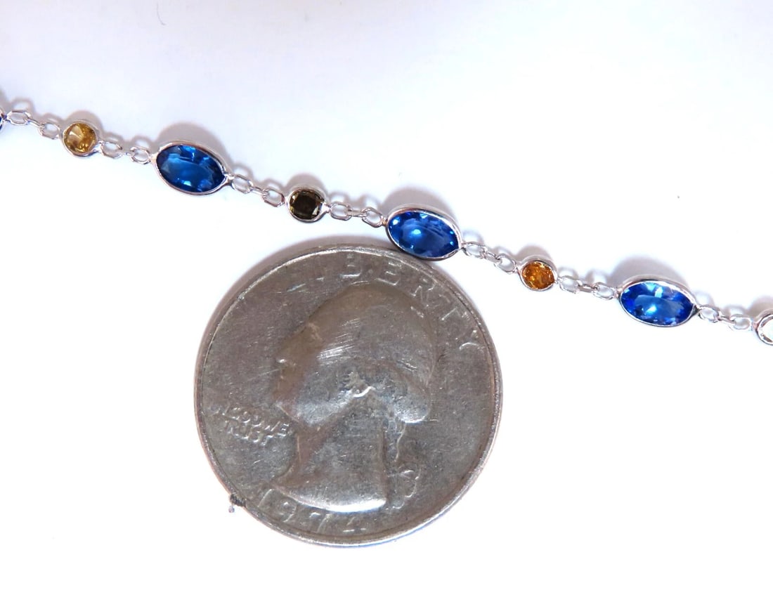 13.92ct Natural Tanzanite Fancy Diamonds Yard Necklace 14kt - 3