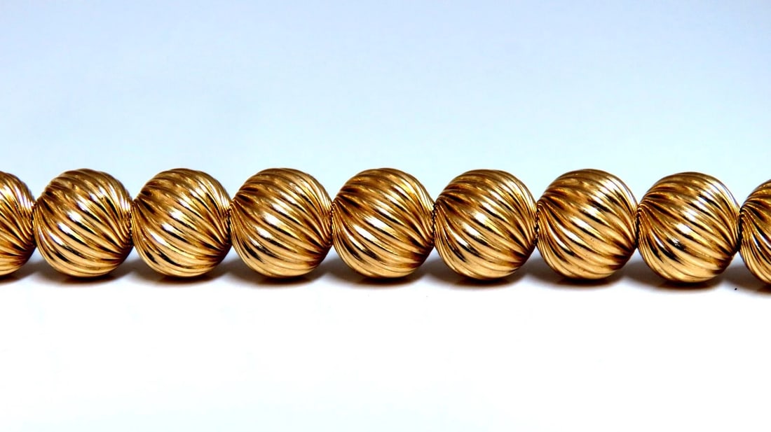 14kt Gold Bead Necklace 17.5 inch 9mm - 3
