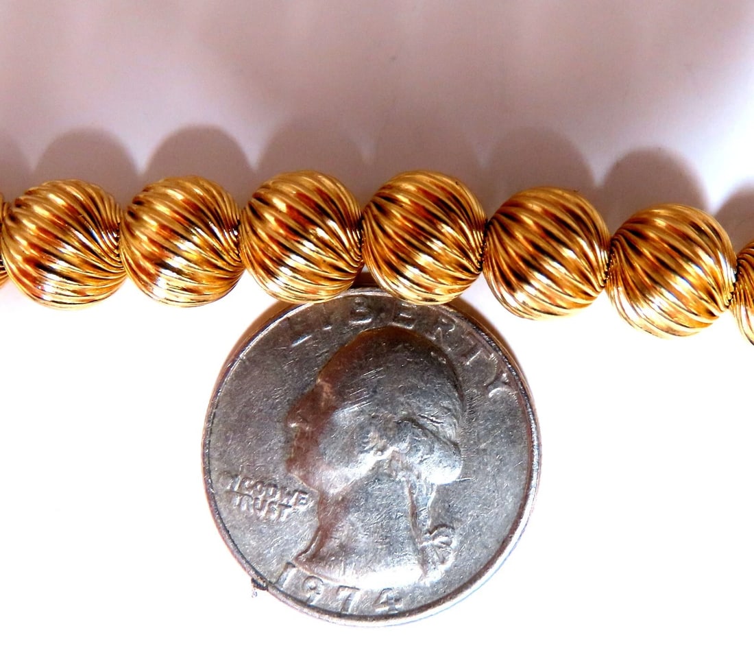 14kt Gold Bead Necklace 17.5 inch 9mm - 4