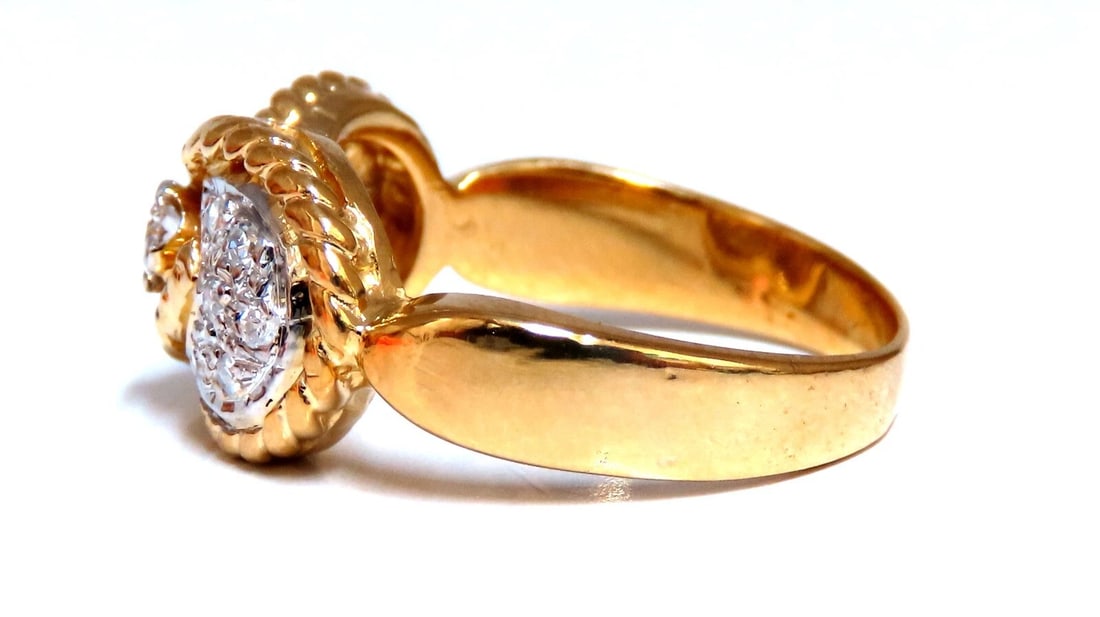 .20ct Natural Round Diamond Ring 14ktgold Bow Deco - 3