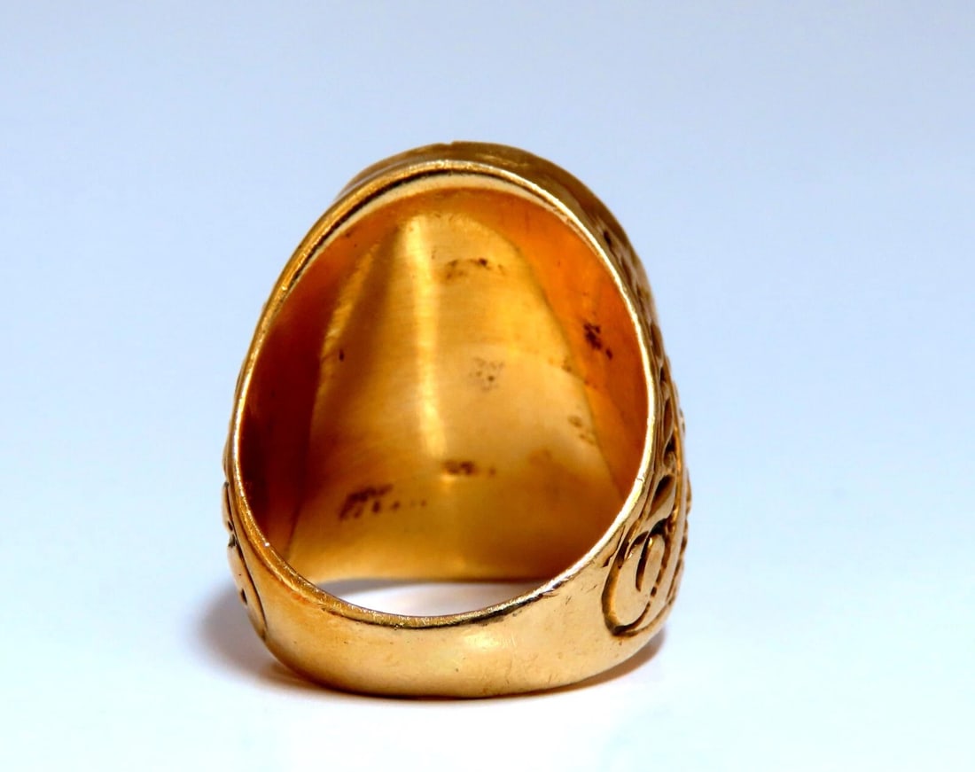 Caesar Roman Noble Deco Vintage Signet Ring 14Kt gold 22G - 4