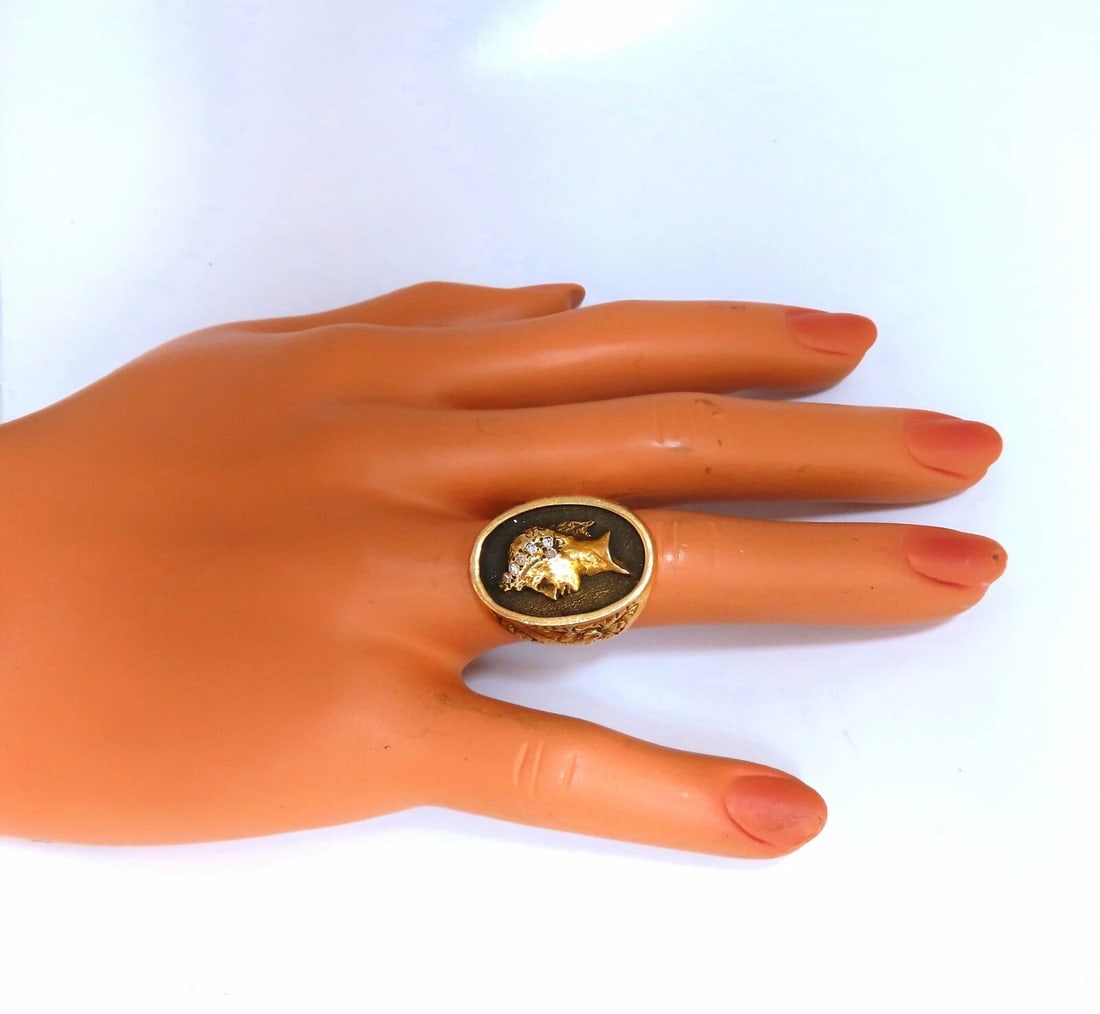 Caesar Roman Noble Deco Vintage Signet Ring 14Kt gold 22G - 7