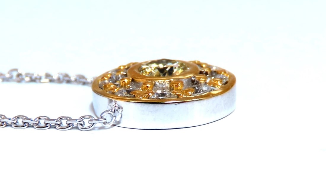 GIA Certified .55ct Diamond Cluster Necklace Circular Revolver - 4