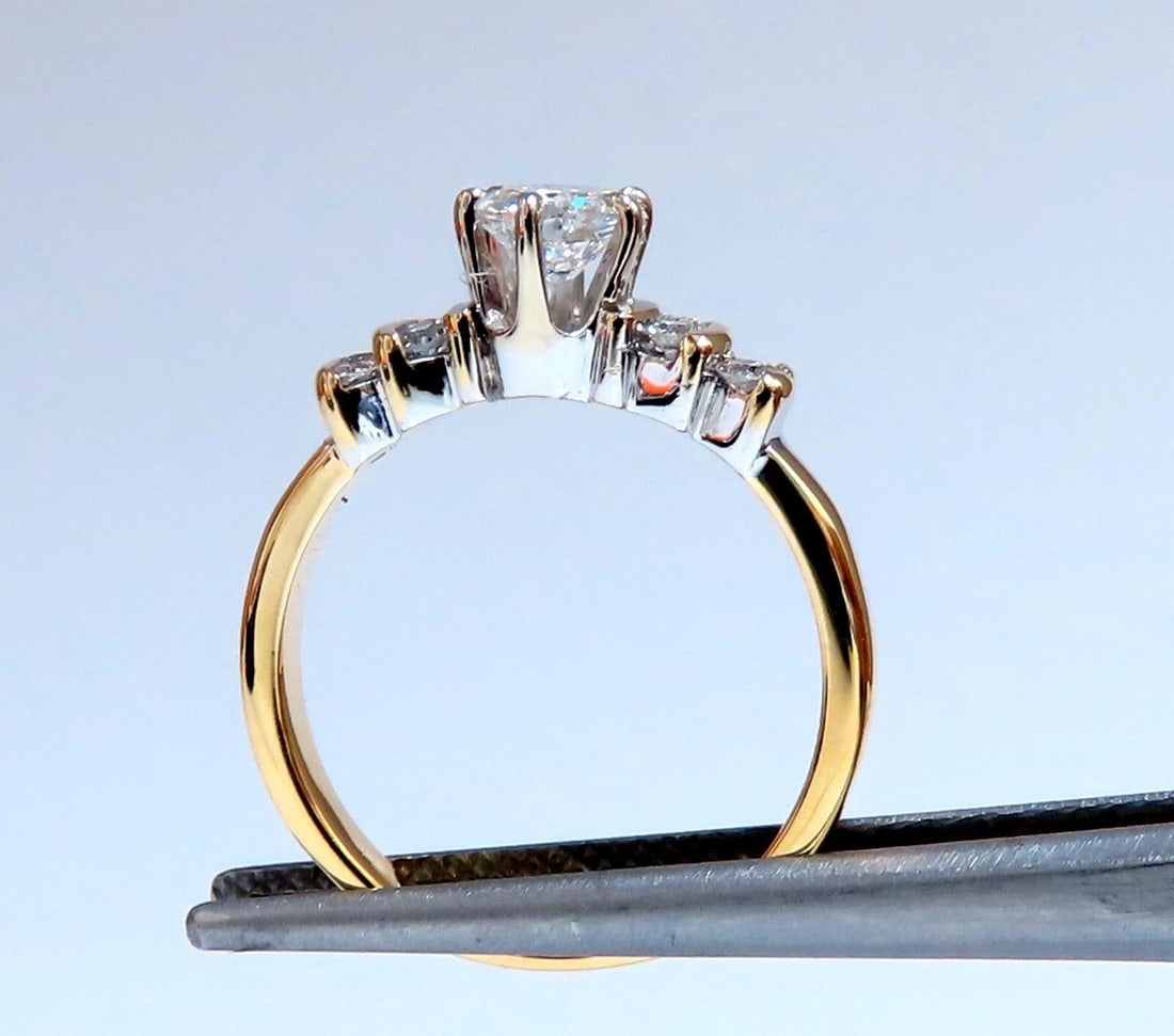 GIA Certified .51ct Natural Round Diamond solitaire ring E/I2 +Band 14kt gold - 4