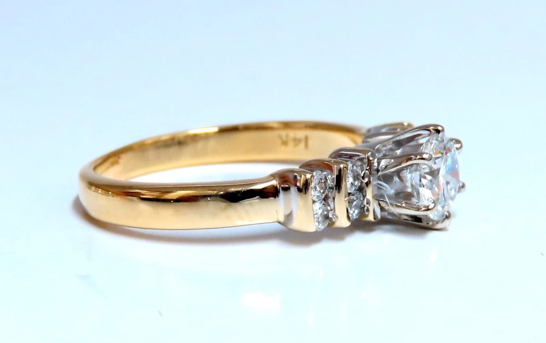 GIA Certified .51ct Natural Round Diamond solitaire ring E/I2 +Band 14kt gold - 5