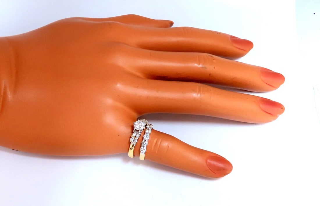 GIA Certified .51ct Natural Round Diamond solitaire ring E/I2 +Band 14kt gold - 6