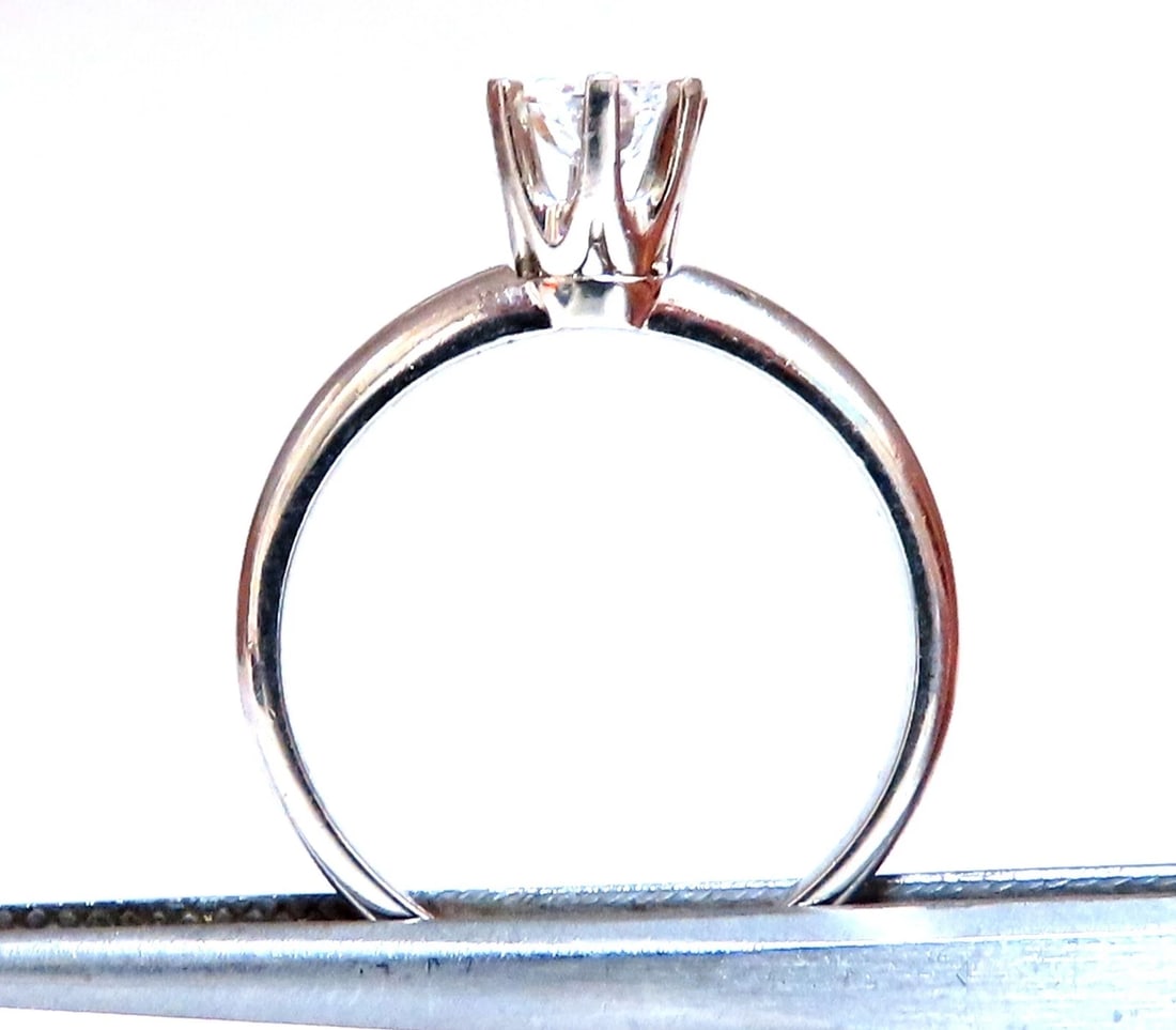 GIA Certified .49ct Natural Round Diamond solitaire ring E/I2 14kt platinum - 3