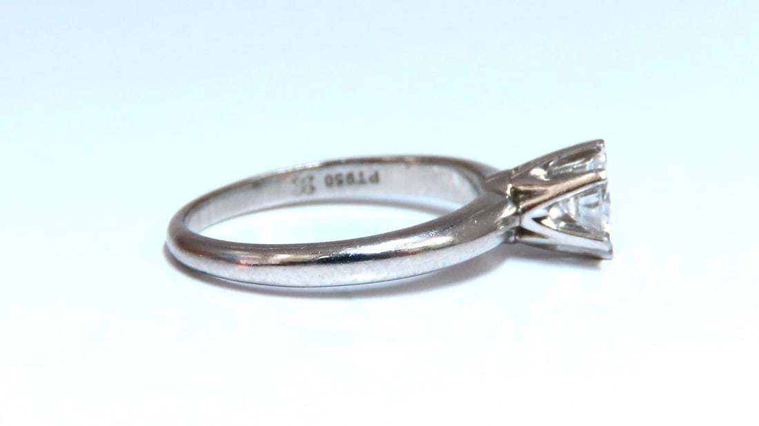 GIA Certified .49ct Natural Round Diamond solitaire ring E/I2 14kt platinum - 4