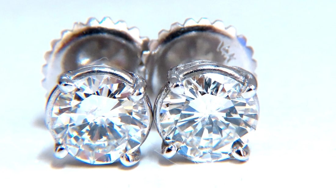 Diamond Studs GIA Certified 2.07ct Earrings 14kt - 2