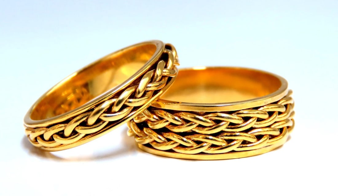 Wedding Bands Matching 14kt Gold 7.5 4.5mm Size: 9 9.25 (1 of 6)