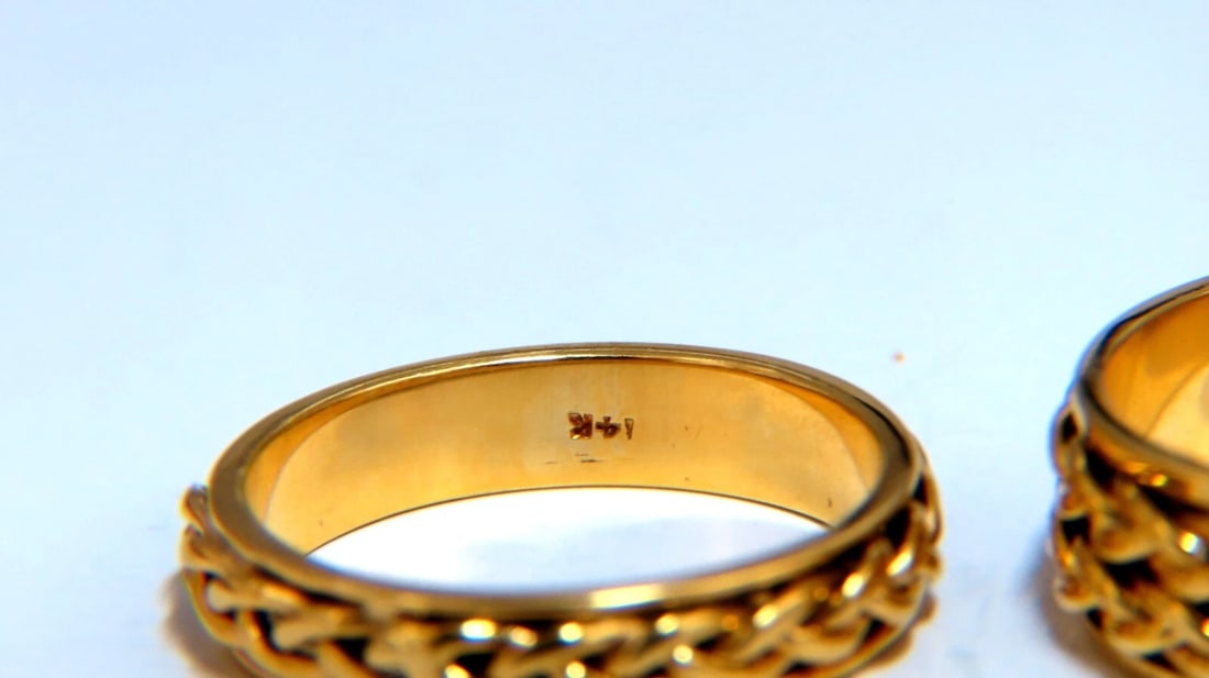 Wedding Bands Matching 14kt Gold 7.5 4.5mm Size: 9 9.25 - 2