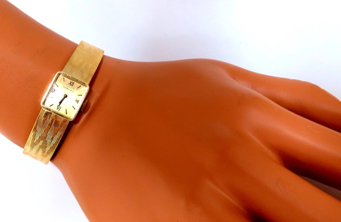 Tiffany & Co Vintage Gold Watch 18kt 6.5 inch - 8